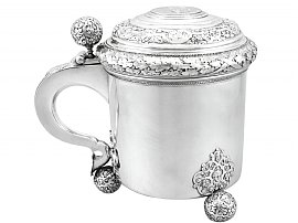 Antique Silver Pegged Tankard