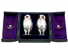 Sterling Silver Owl Pepperettes - Antique Victorian