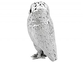 Antique Silver Owl Pepper Shakers