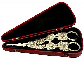 Sterling Silver Gilt Grape Shears - Antique George IV (1824)