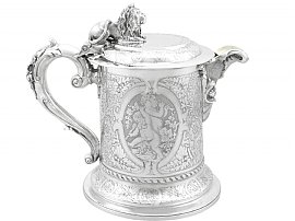 Large Antique Silver Jug with Lid 