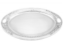 Sterling Silver Galleried Tea Tray - Antique Victorian (1899); C6314