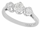0.78ct Diamond and 18ct White Gold Trilogy Ring - Antique Circa 1930