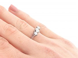 Diamond Trilogy Ring on the hand