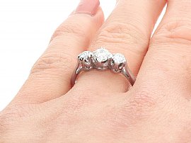 3 Stone Engagement Ring UK Being Worn