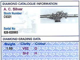 Platinum and Diamond Bar Brooch 