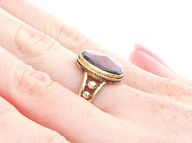 Victorian Garnet Ring Wearing Side On 