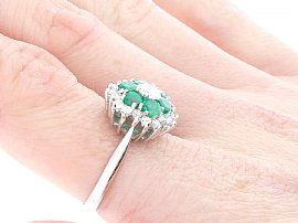 Flower Ring with Diamonds Wearing Side On