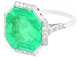  Emerald and Diamond Ring