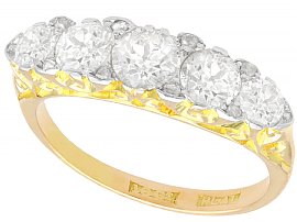 1.83ct Diamond and 18ct Yellow Gold Dress Ring - Antique Circa 1910