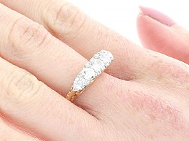 18k Yellow Gold Five Stone Diamond Ring