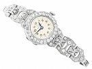 2.16 ct Diamond and 9ct White Gold Cocktail Watch - Antique Circa 1925