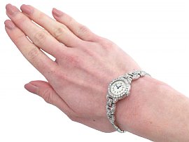 Antique Diamond and White Gold Watch Full Hand