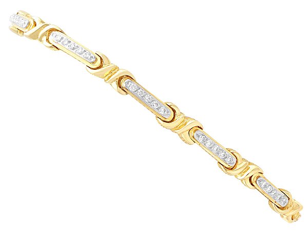 18k Yellow Gold Diamond Bracelet Vintage