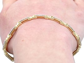 Gold Diamond Bracelet Wearing 