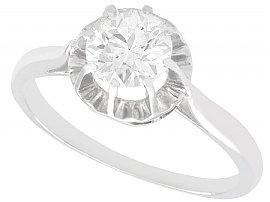 1.00 ct Diamond and Platinum Solitaire Ring - Antique French Circa 1930