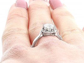 Antique Solitaire Diamond Ring being worn