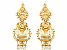 Seed Pearl and 18ct Yellow and Rose Gold Tassel Urn Earrings - Antique Circa 1830