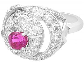 Gold Pink Sapphire and Diamond Ring