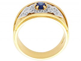1980s Sapphire and Diamond Ring Yellow Gold