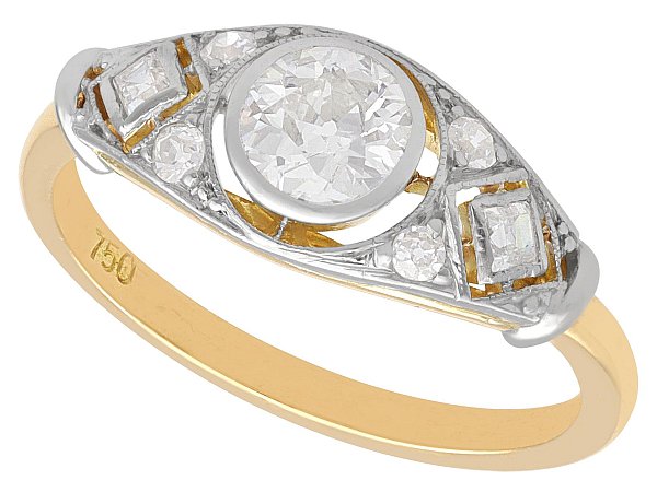 1920s Solitaire Diamond Ring Yellow Gold