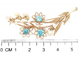 Pearl and Zircon Brooch Size 