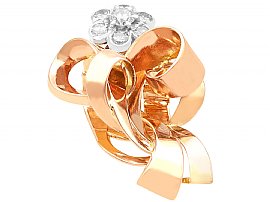 Floral Diamond Drop Earrings Rose Gold