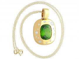 Green Tourmaline Necklace Gold 