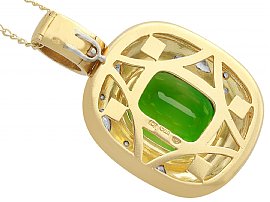 Vintage Green Tourmaline Necklace Gold Reverse