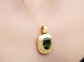 wearing Image Vintage Green Tourmaline Necklace report card