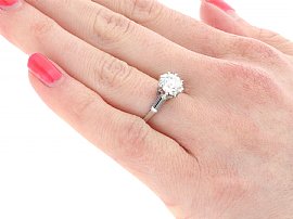 Diamond Solitaire Ring on the Hand