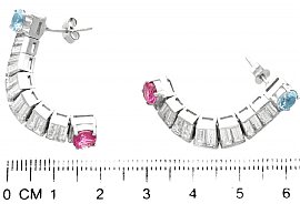 Diamond and Gemstone Drop Earrings Outside Reverse