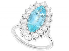 Aquamarine Diamond Platinum Dress Ring