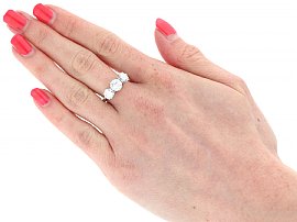 Platinum Trilogy Diamond Ring UK Wearing Image