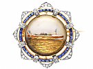 11.32ct Rock Crystal and 0.59ct Diamond, 0.52ct Sapphire and 18ct Yellow Gold Brooch - Antique Circa 1880
