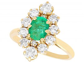 Vintage Emerald and Diamond Cluster Ring UK