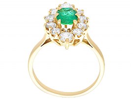 Vintage Emerald and Diamond Cluster Ring French 