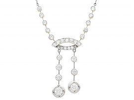 2 Drop Diamond Necklace Antique