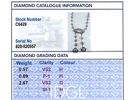 2 Drop Diamond Necklace Antique Grading