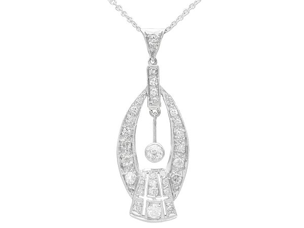 Art Deco Diamond Pendant Necklace UK
