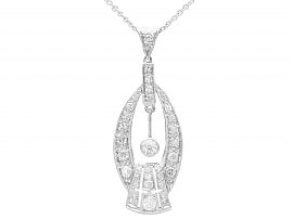 Art Deco Diamond Pendant Necklace UK