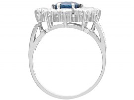 Vintage Sapphire and Diamond Cluster Ring Platinu