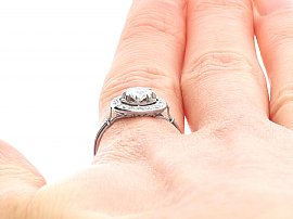 Art Deco Diamond Cluster Ring on finger