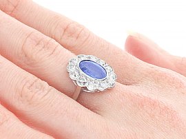Antique Sapphire Ring UK Being Worn
