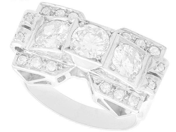 Art Deco Diamond Dress Ring White Gold