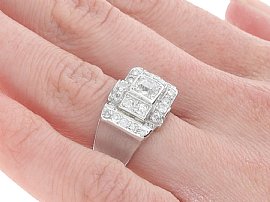 Multi Stone Diamond Dress Ring Wearing Side On 