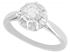 0.33 ct Diamond and 18 ct White Gold Solitaire Ring - Antique Circa 1930