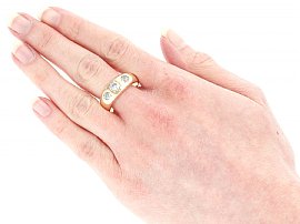 17k Gold Diamond Trilogy Ring Wearing Image