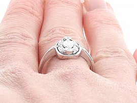 Art Deco Diamond Ring UK Wearing Close Up 