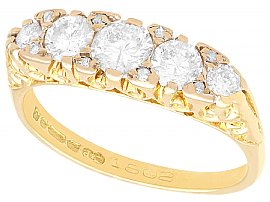 1970s Five Stone Diamond Ring